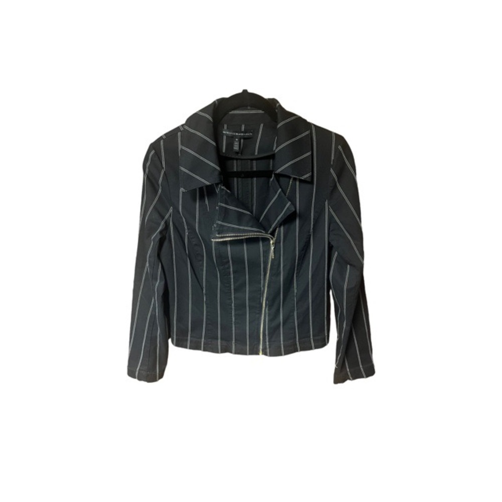 White House Black Market Black Pinstripe Cropped Jacket
